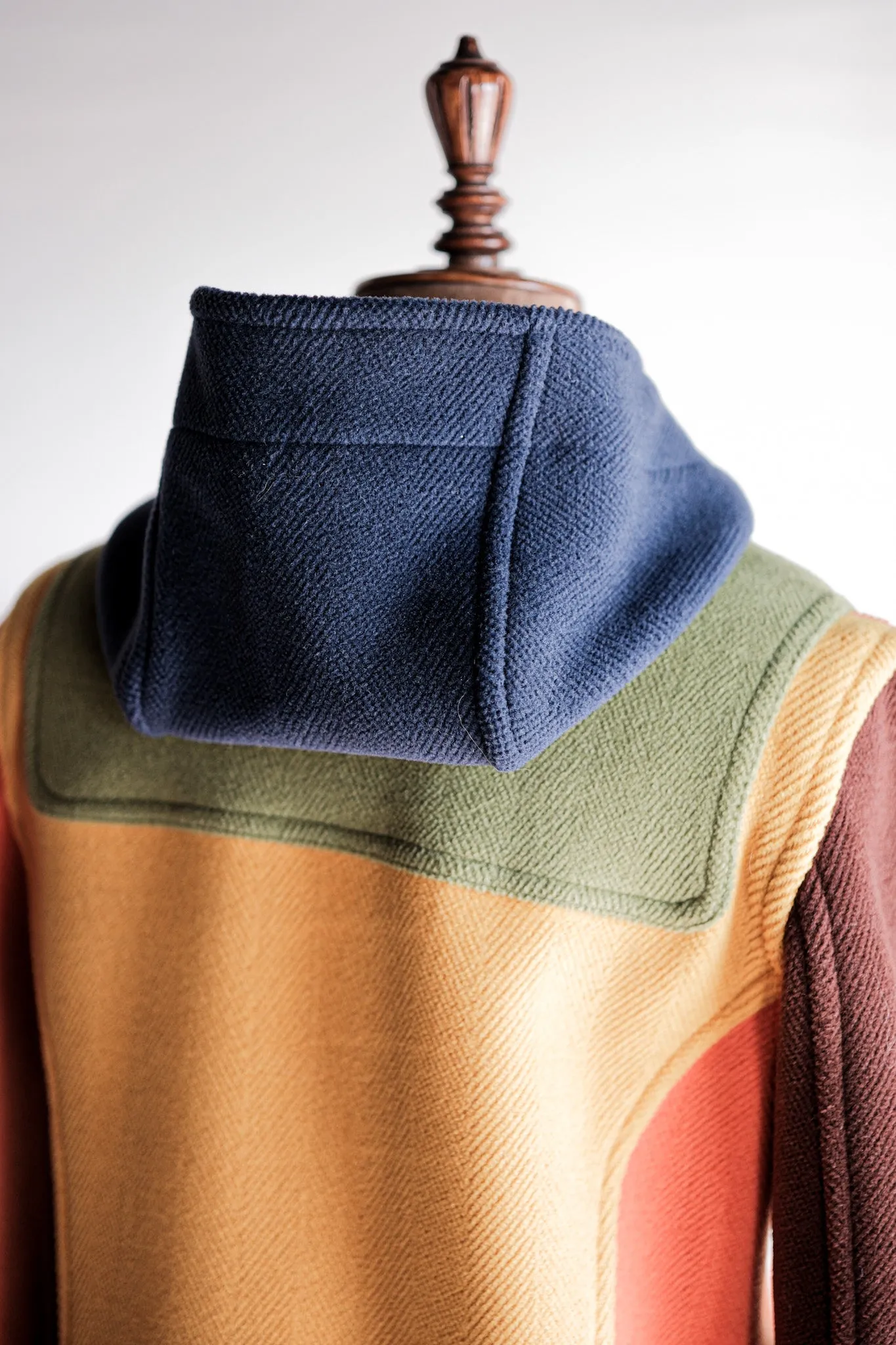 【~90's】Old INVERTERE Crazy Pattern Wool Duffle Coat "Moorbrook"