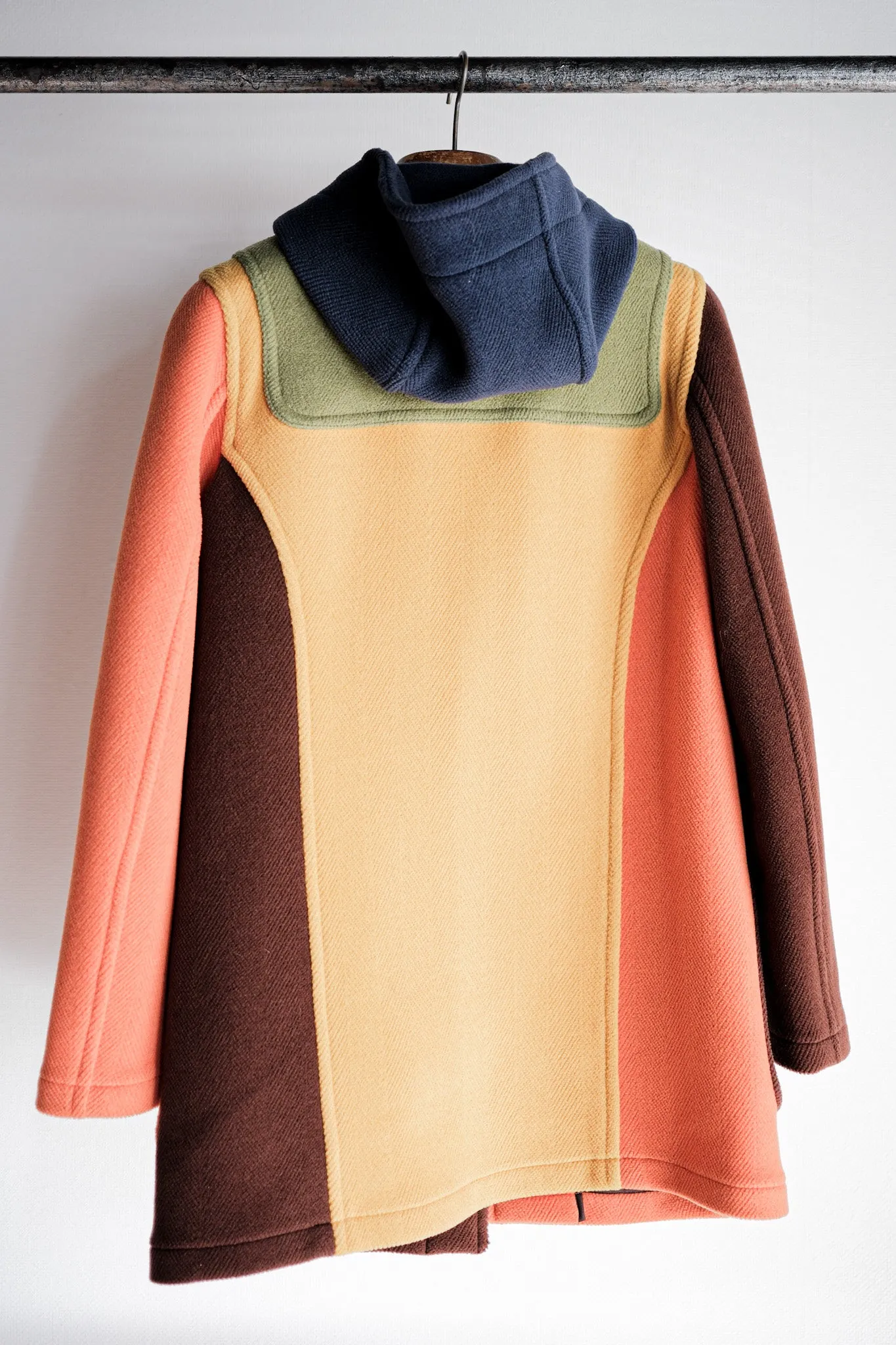 【~90's】Old INVERTERE Crazy Pattern Wool Duffle Coat "Moorbrook"