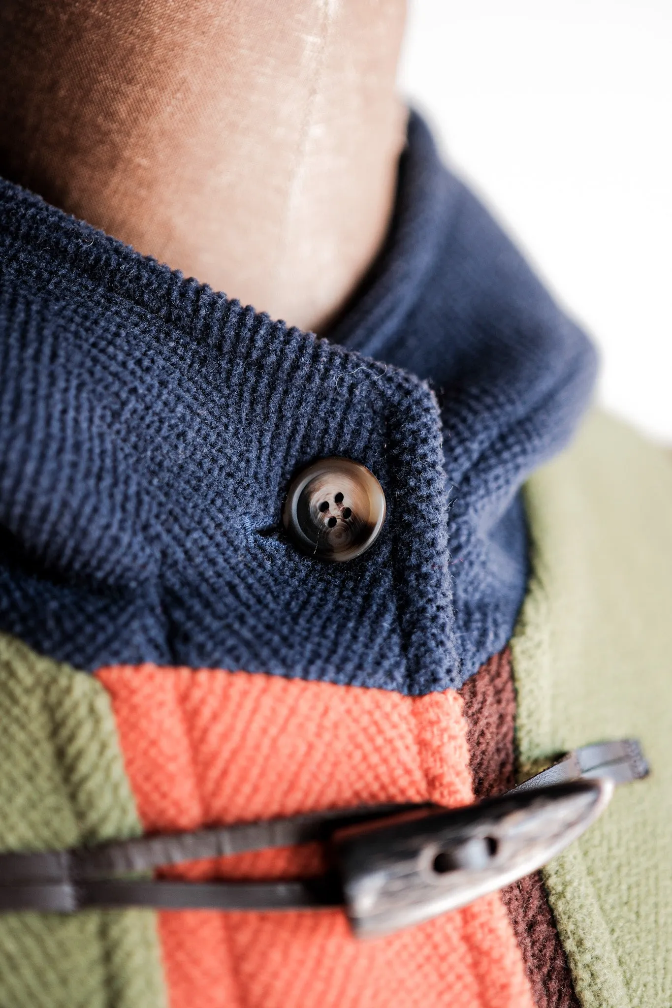【~90's】Old INVERTERE Crazy Pattern Wool Duffle Coat "Moorbrook"