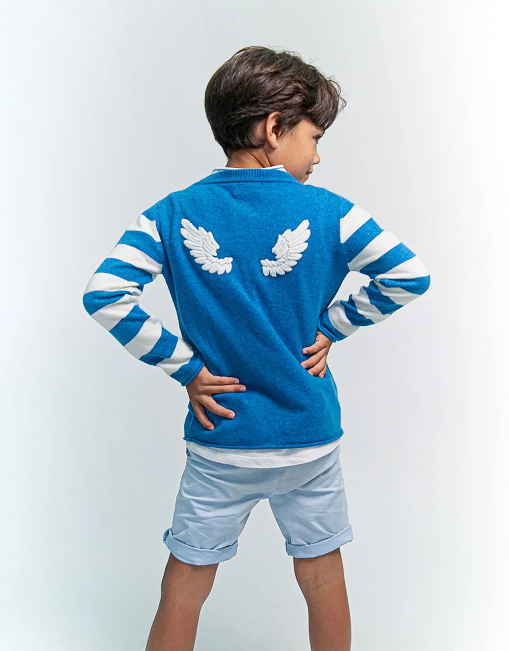 Angel Wing Pullover in Peacock