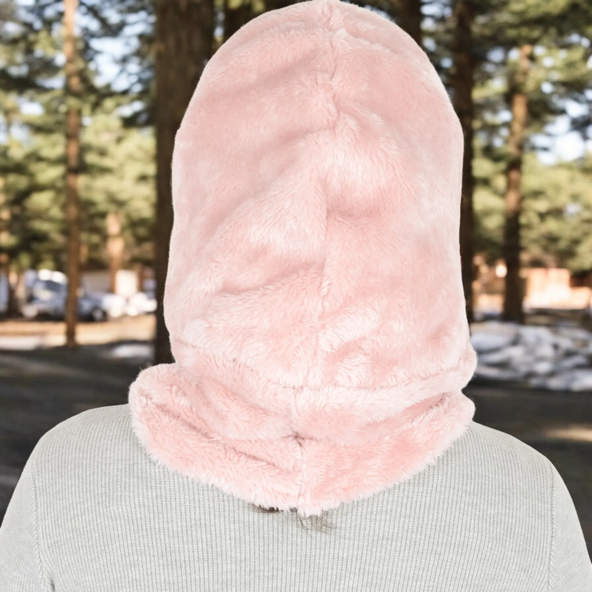 Anna-Kaci Women's Faux Shearling Hooded Scarf with Adjustable Drawstrings and Extended Neck Coverage
