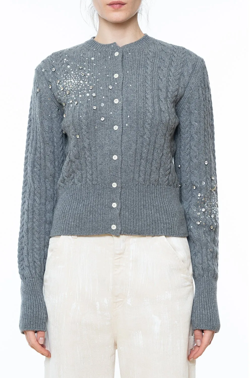 Button Up Crystal Cardigan