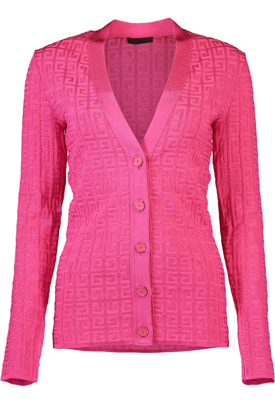 Button Up Fitted Monogram Cardigan