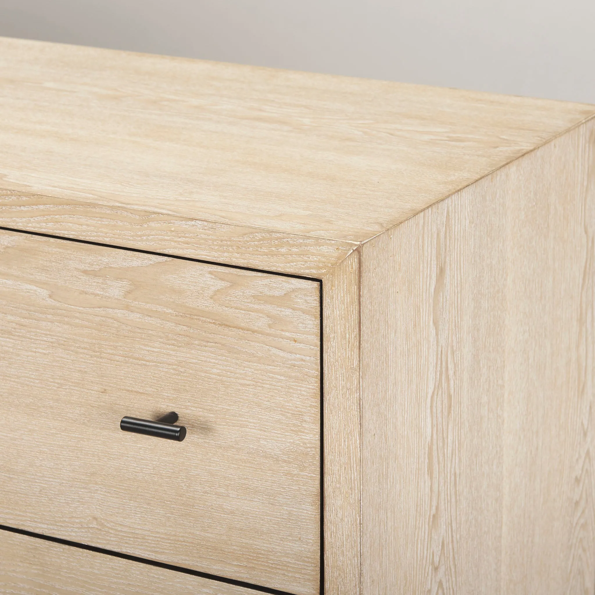 Carina Whitewashed and Metal Frame Sideboard