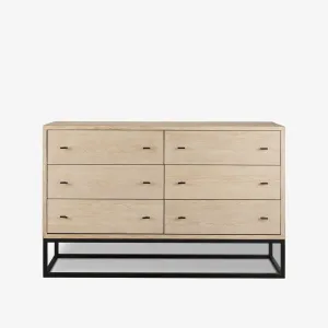 Carina Whitewashed and Metal Frame Sideboard