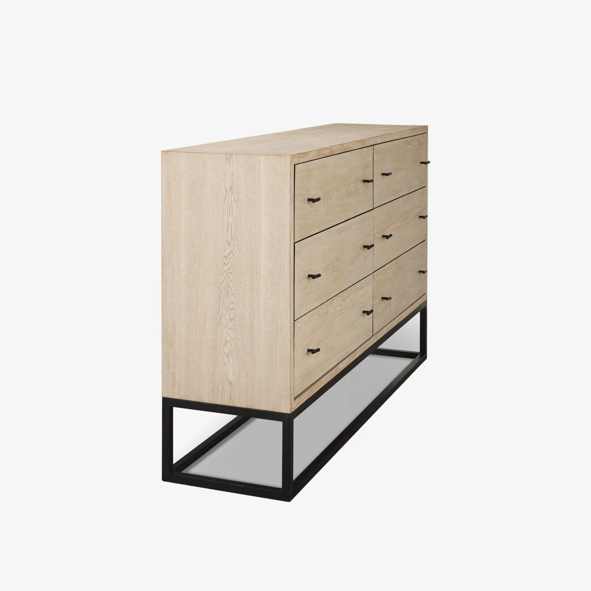 Carina Whitewashed and Metal Frame Sideboard