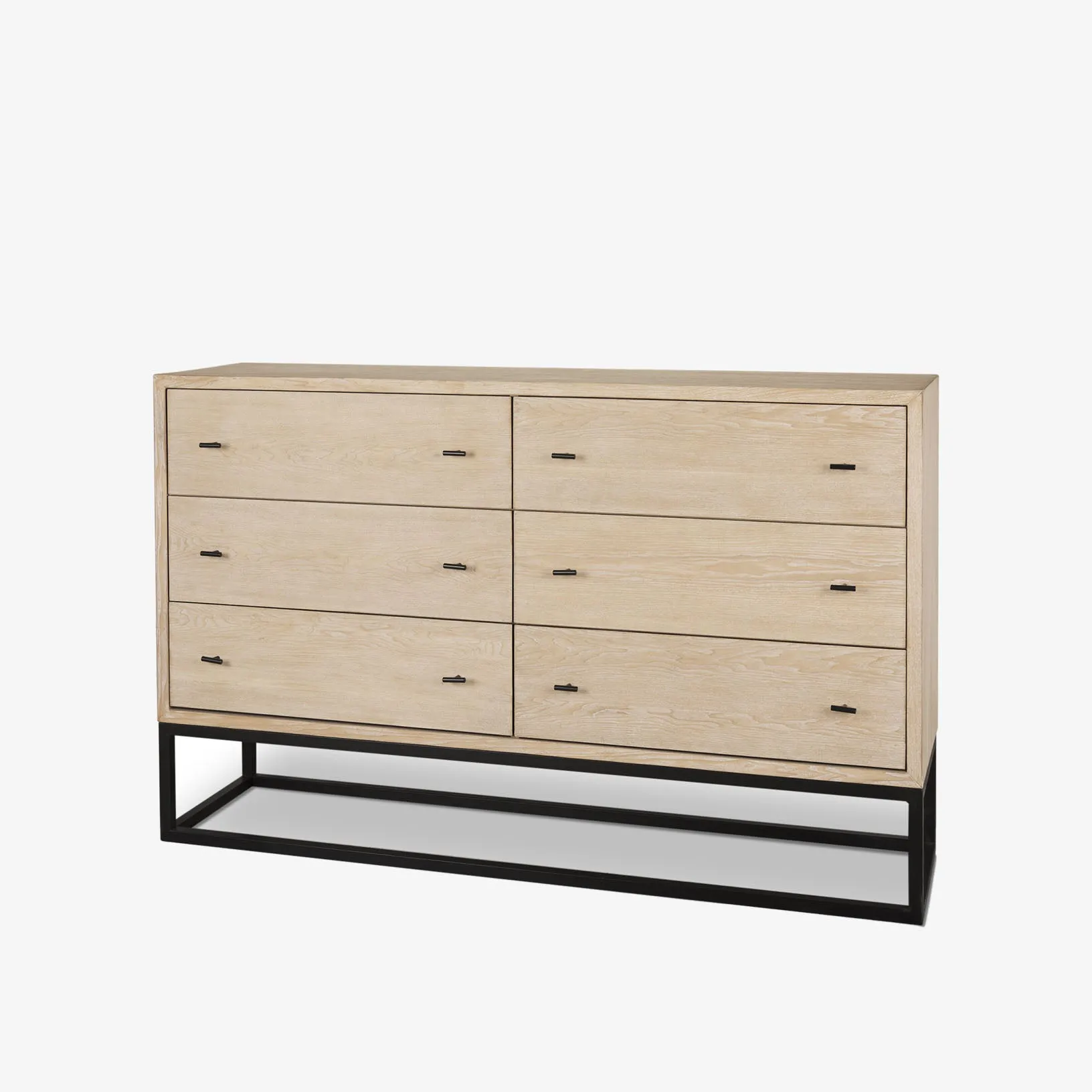 Carina Whitewashed and Metal Frame Sideboard