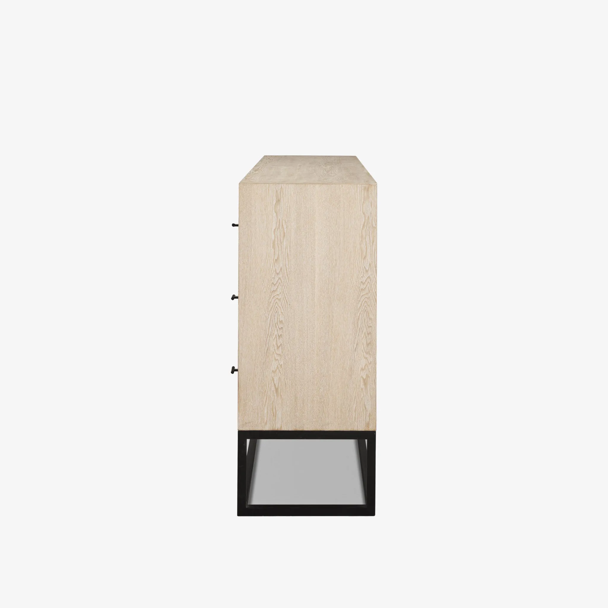 Carina Whitewashed and Metal Frame Sideboard