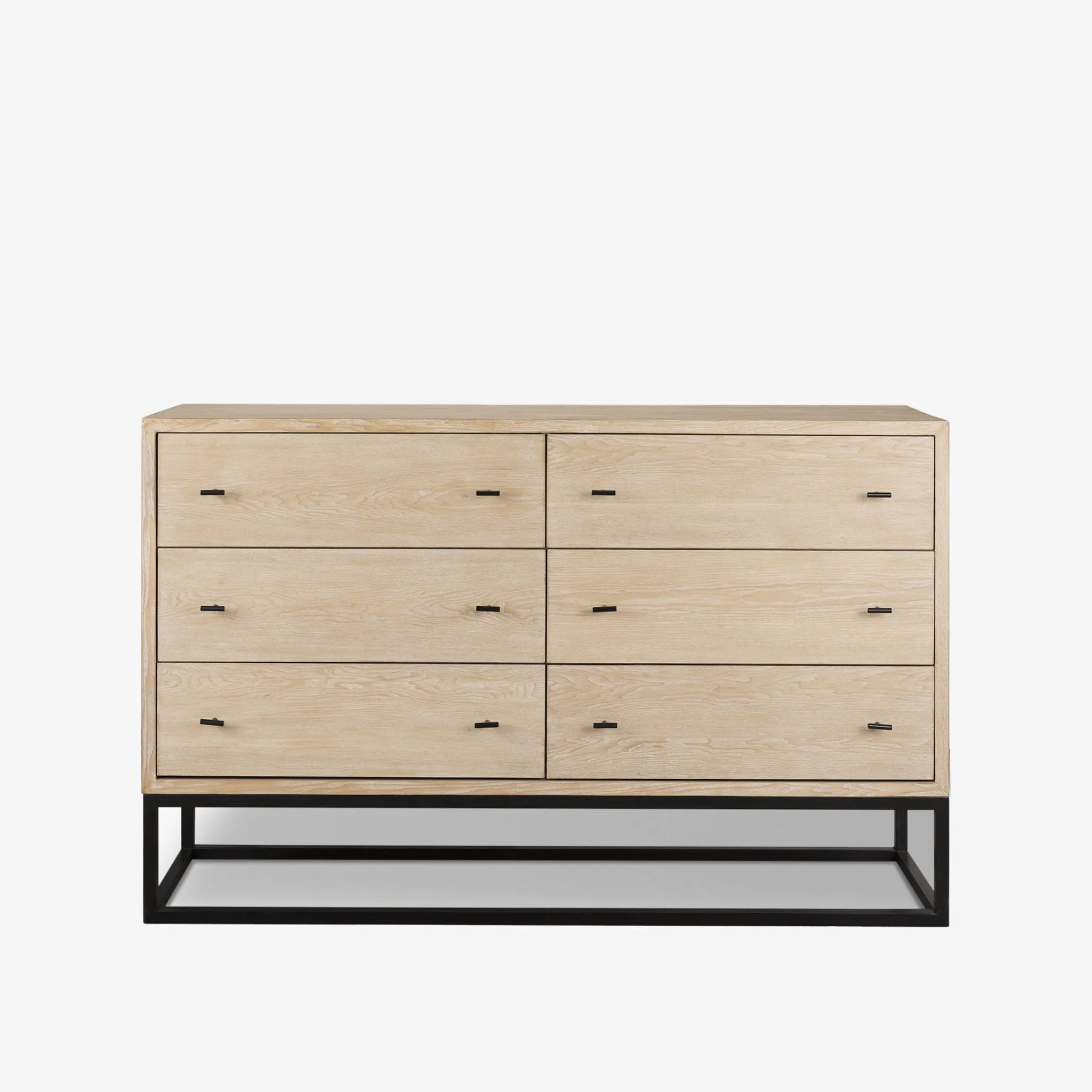 Carina Whitewashed and Metal Frame Sideboard
