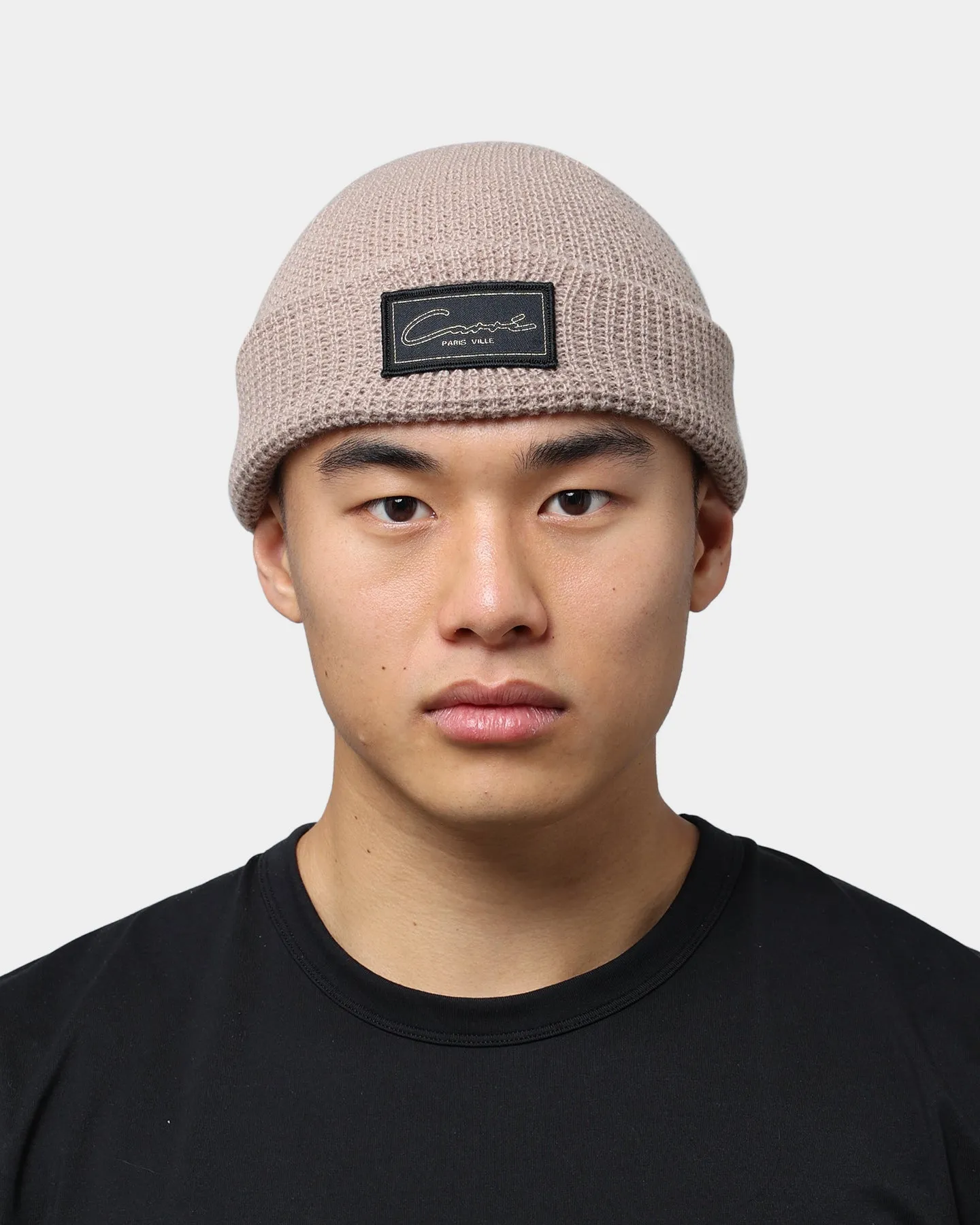 Carré Script Waffle Beanie Stone