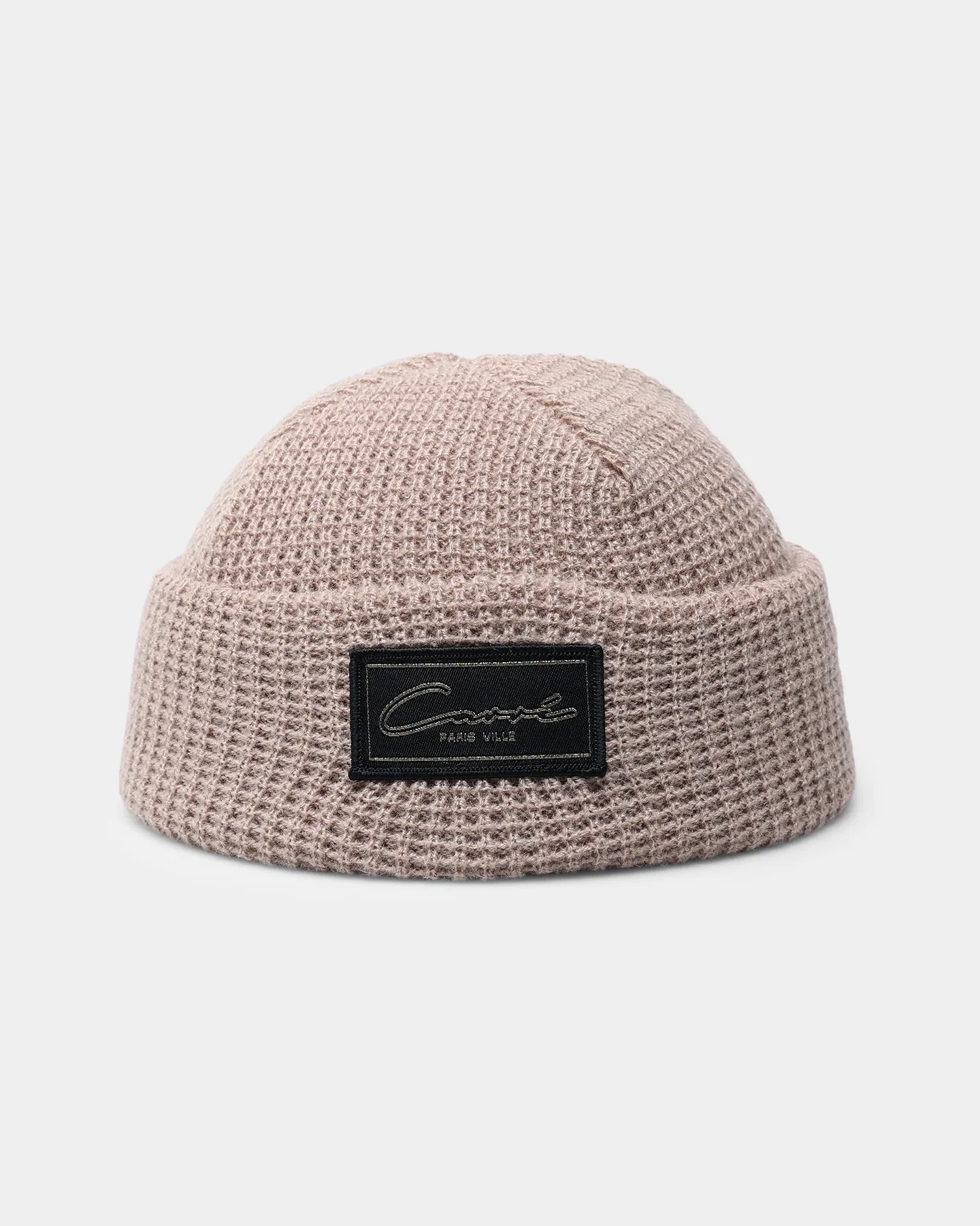 Carré Script Waffle Beanie Stone