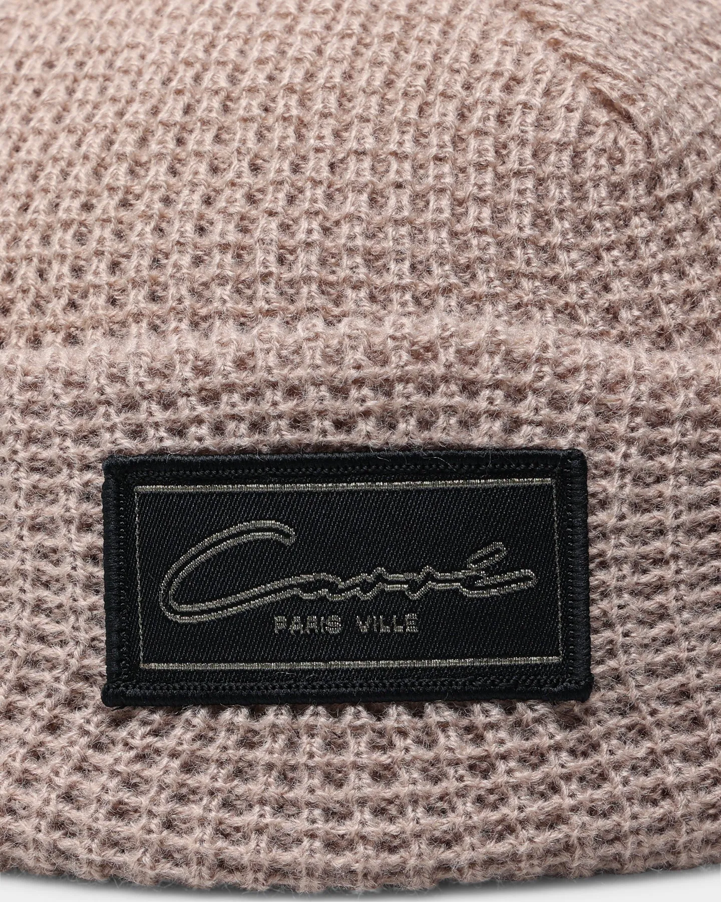 Carré Script Waffle Beanie Stone