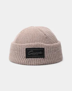 Carré Script Waffle Beanie Stone