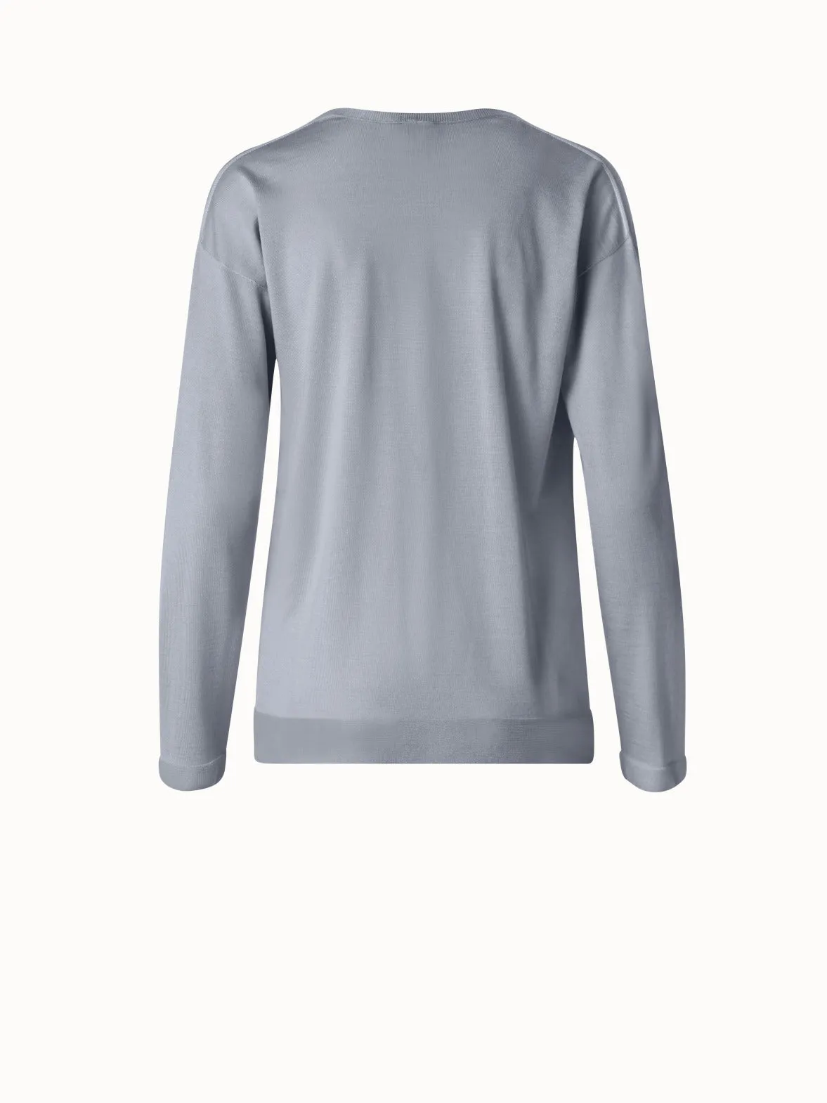 Cashmere Silk Fine Gauge V-neck Knit