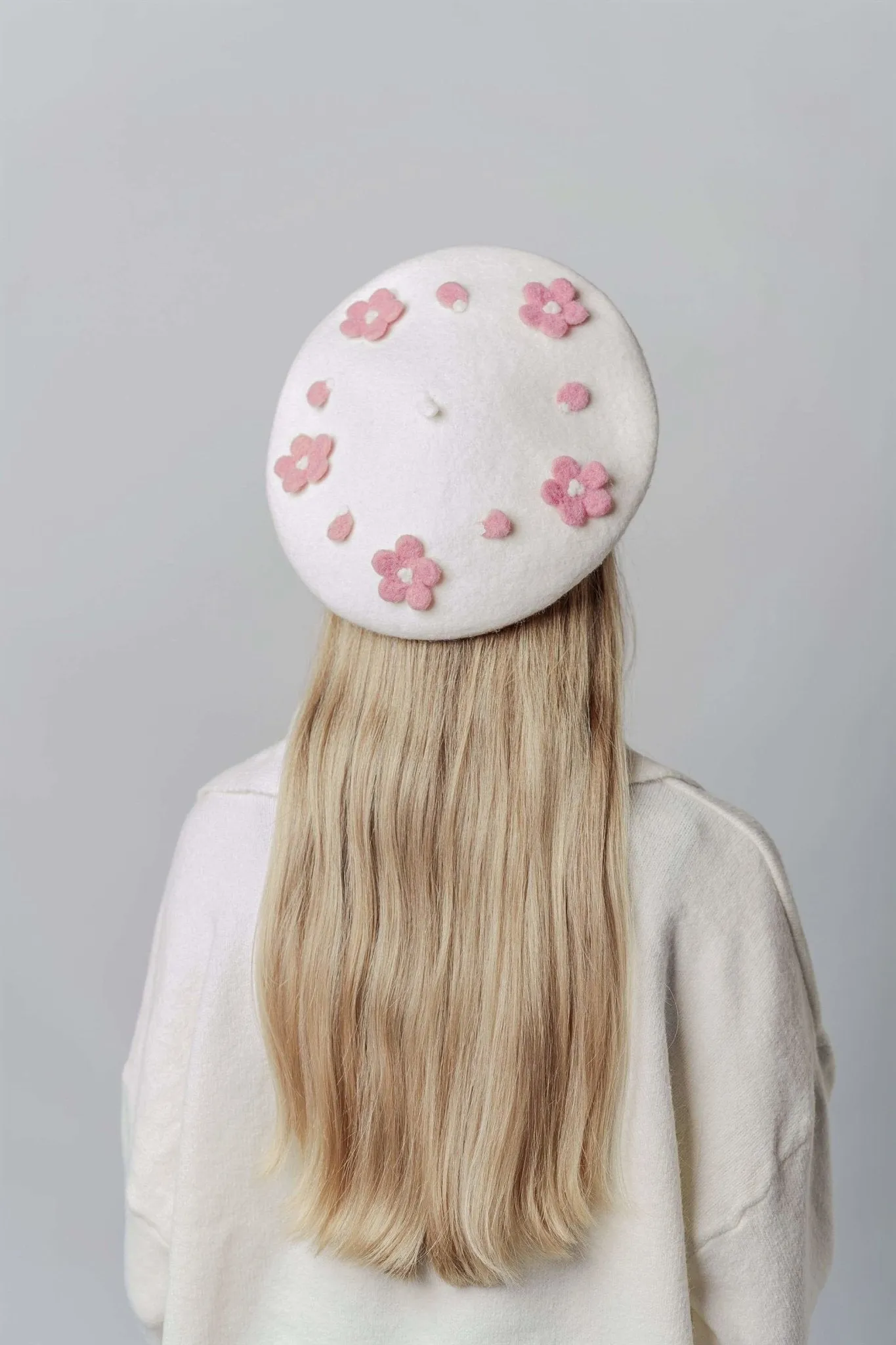 Cherry Blossom Beret Hat for Women and Kids