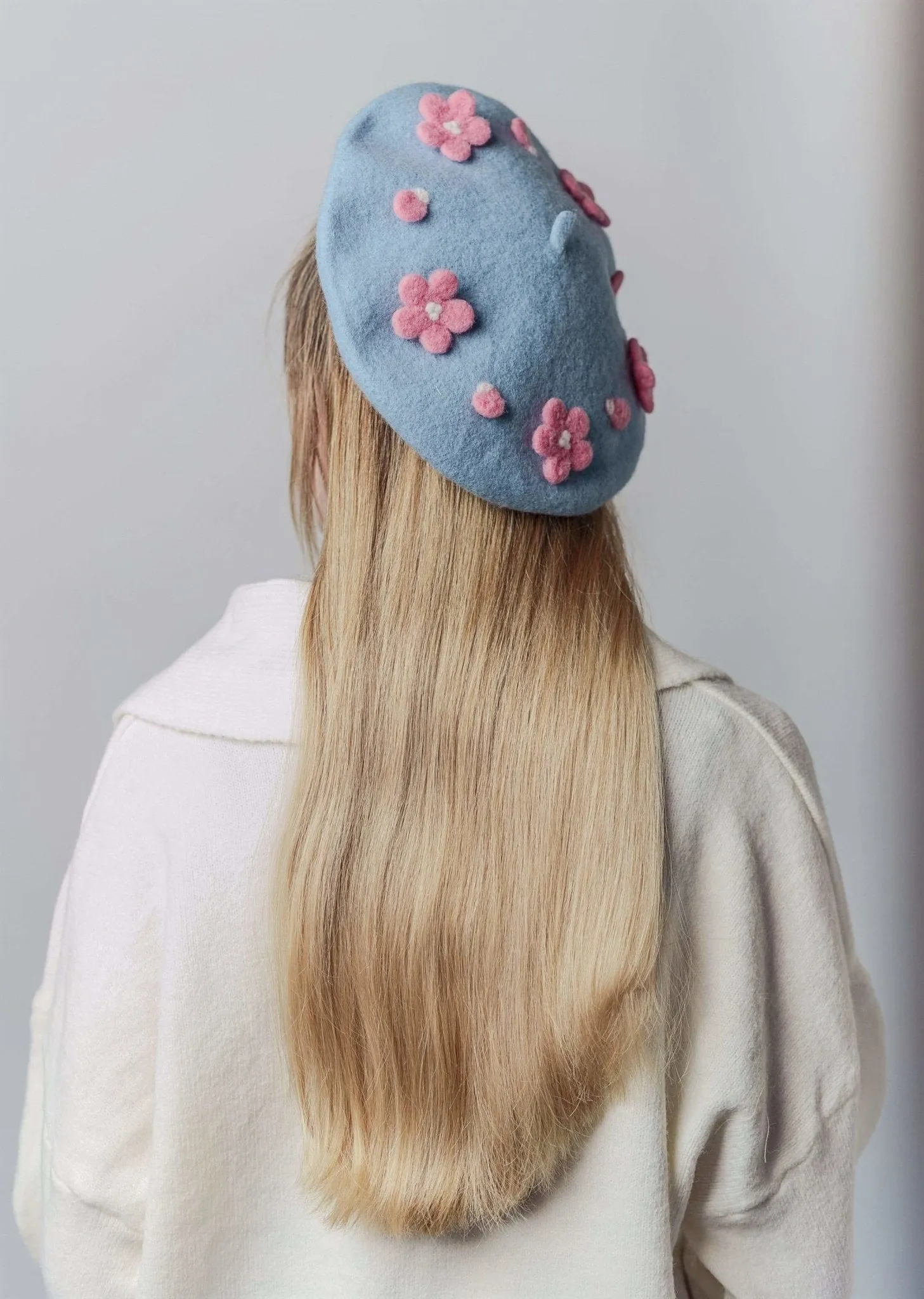 Cherry Blossom Beret Hat for Women and Kids