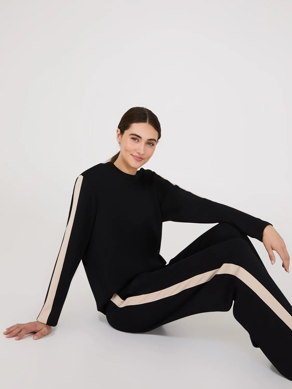 Contrast Stripe Cloud Fleece Sweatshirt