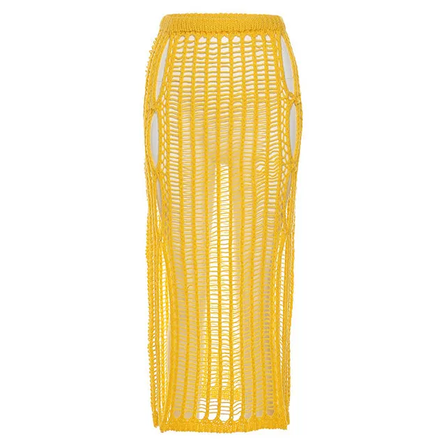 Crochet Knitted Long Skirt