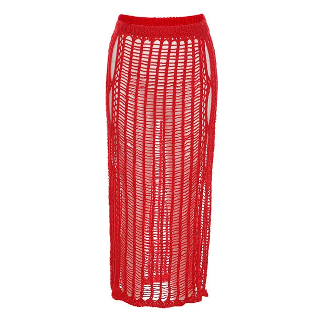 Crochet Knitted Long Skirt