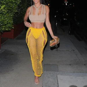 Crochet Knitted Long Skirt
