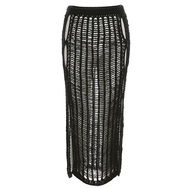 Crochet Knitted Long Skirt