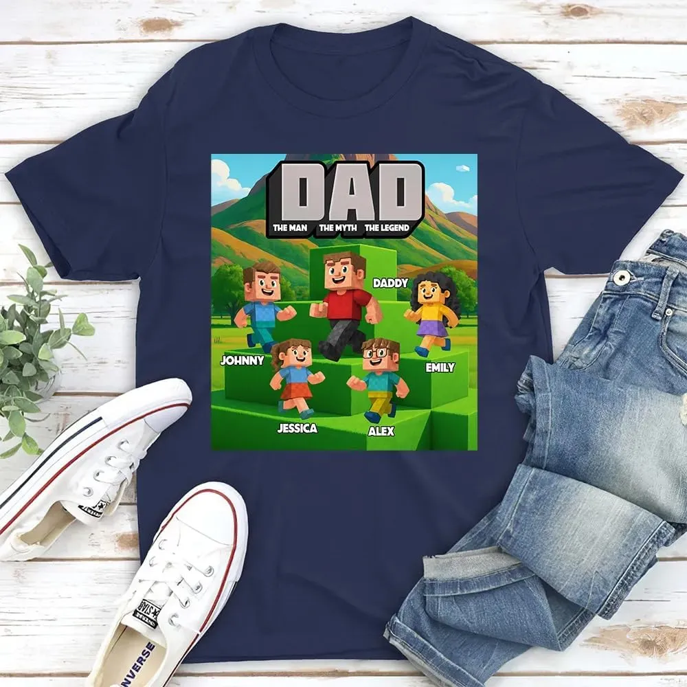 Custom Gamer Dad Shirt Father's Day Gaming T-Shirt Gift for Husband Dad and Son Love Playing Game