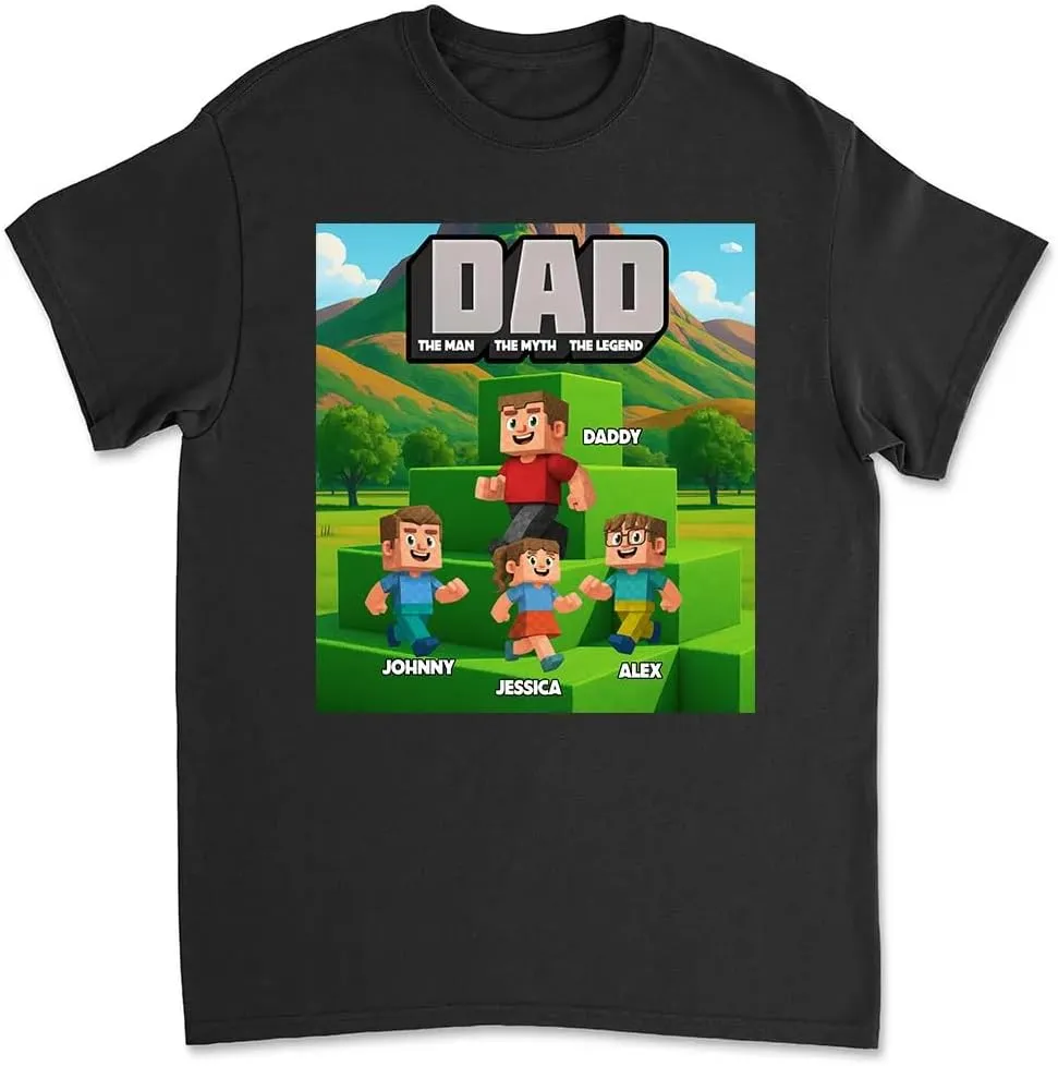 Custom Gamer Dad Shirt Father's Day Gaming T-Shirt Gift for Husband Dad and Son Love Playing Game