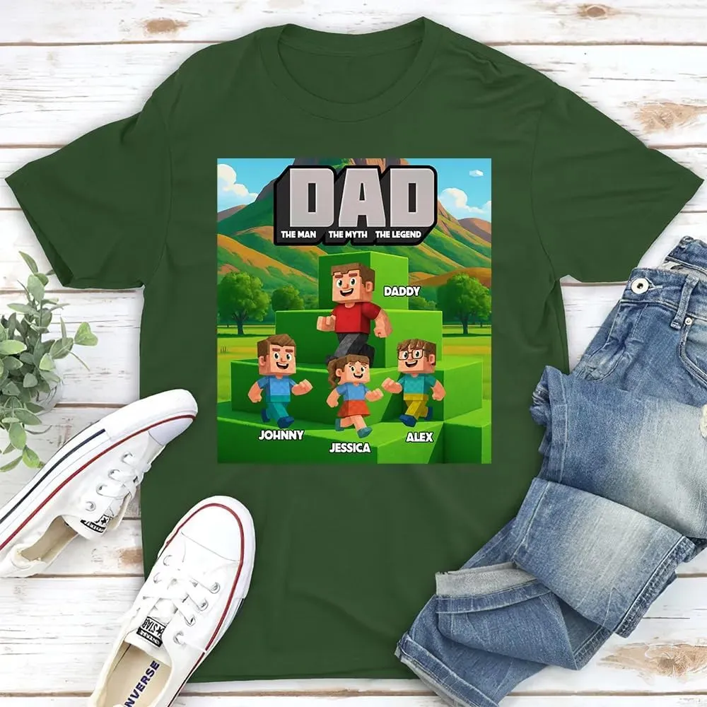 Custom Gamer Dad Shirt Father's Day Gaming T-Shirt Gift for Husband Dad and Son Love Playing Game