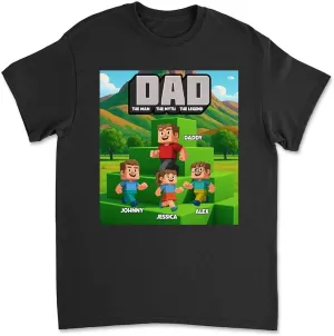 Custom Gamer Dad Shirt Father's Day Gaming T-Shirt Gift for Husband Dad and Son Love Playing Game