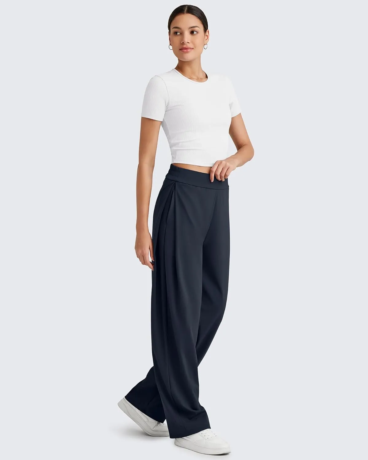 G4Free ShiftReady Women Wide Leg Yoga Pants with Pockets High Waisted Trousers Pant Business Casual Petite/Regular/Tall