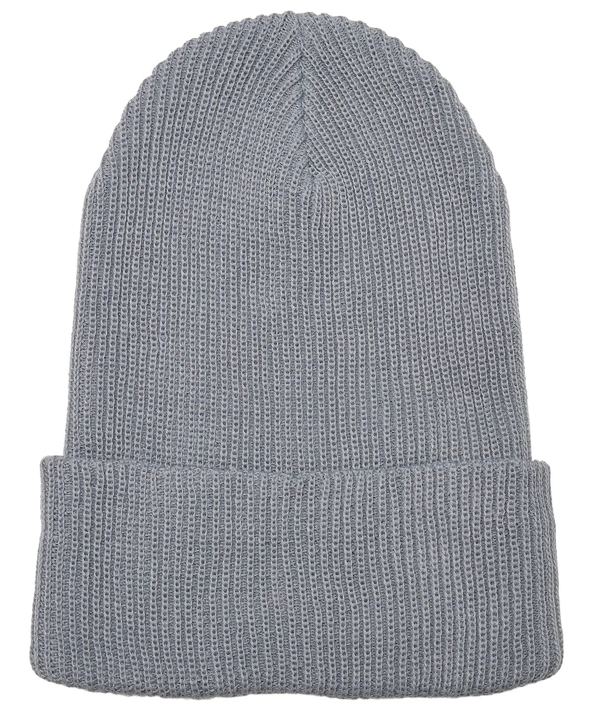 Grey - Recycled yarn ribbed knit beanie (1504RY)