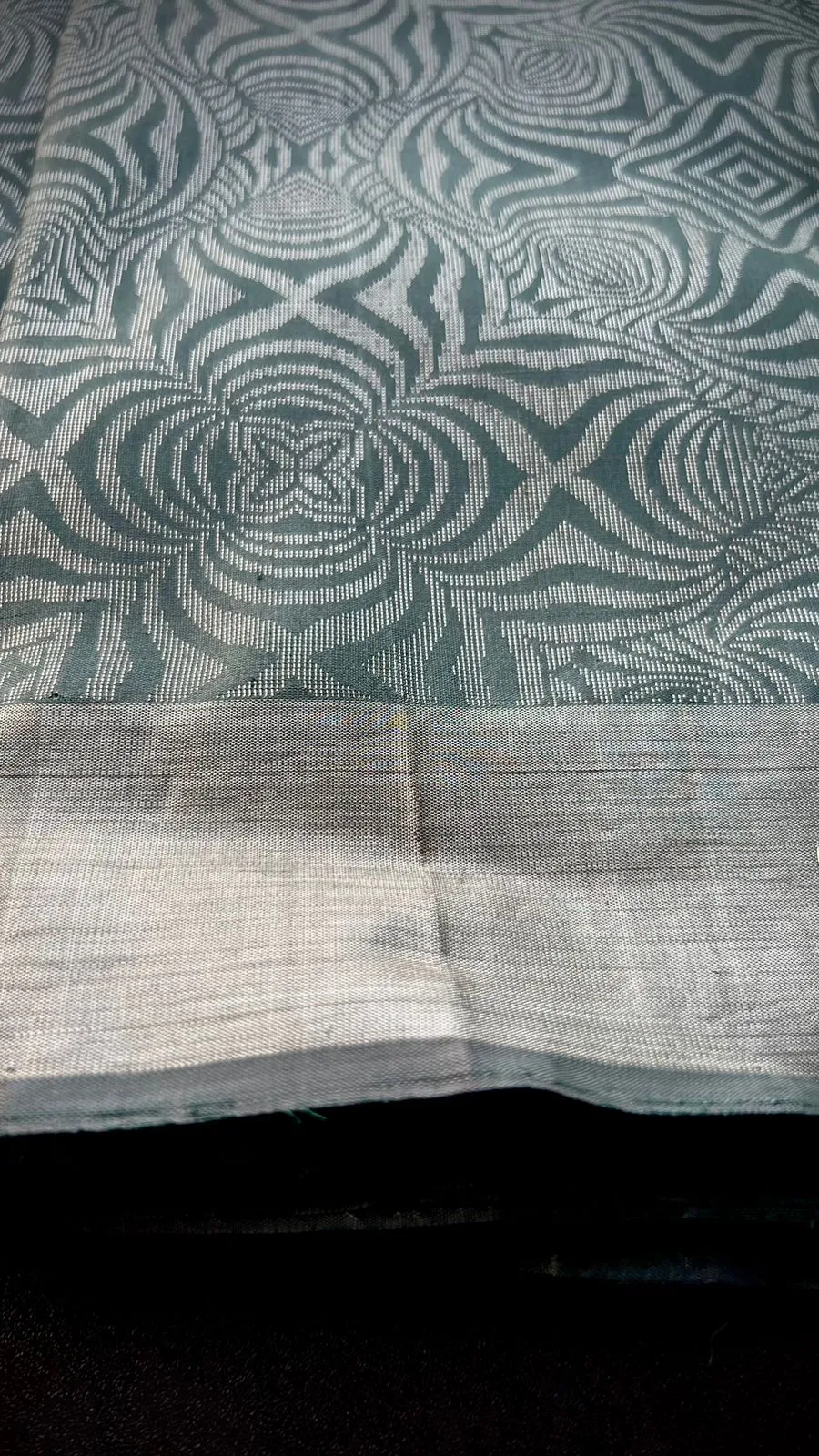 Grey silver kanjivaram silk saree with blouse