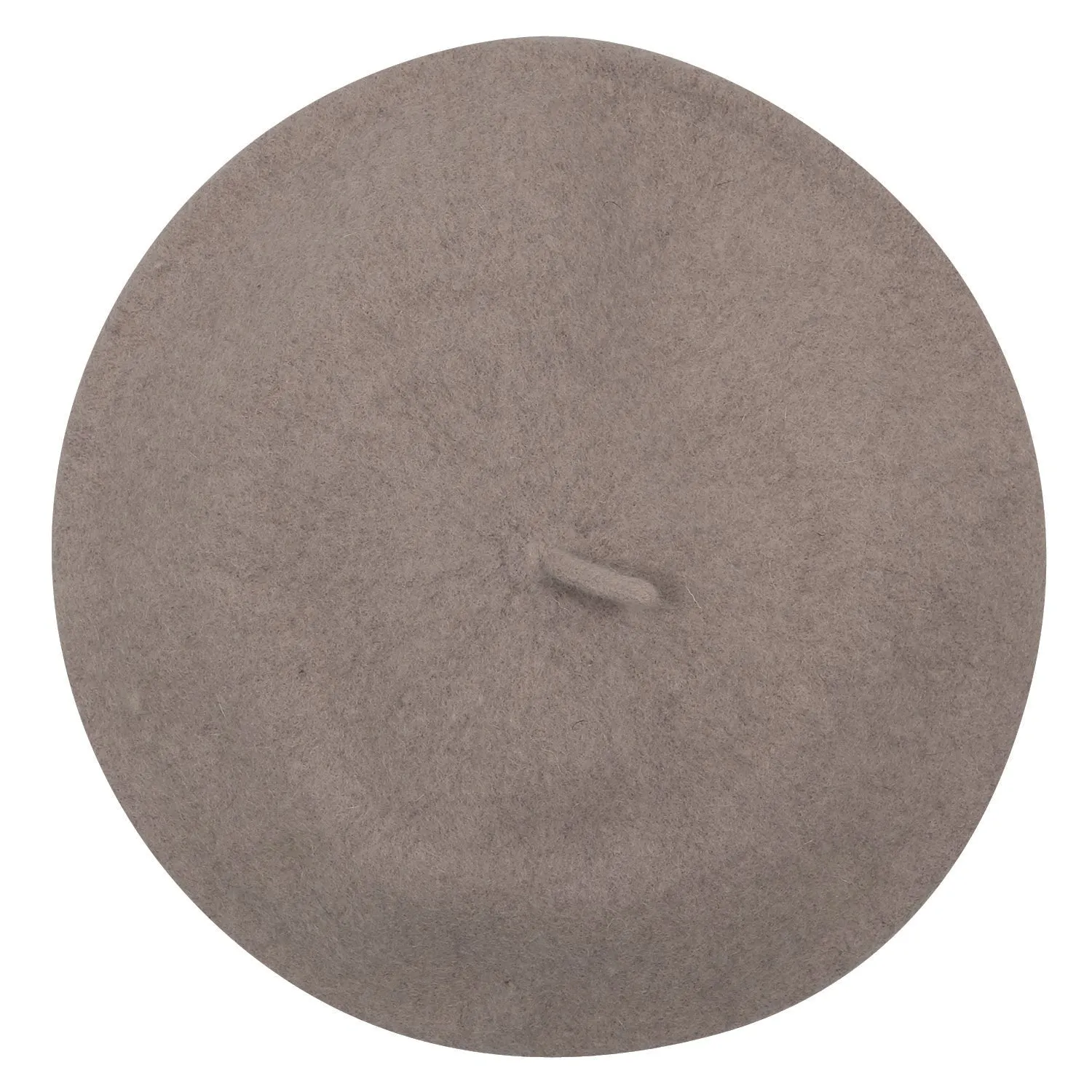 ililily Solid Color Wool Blended French Beret Furry Artist Flat Winter Hat