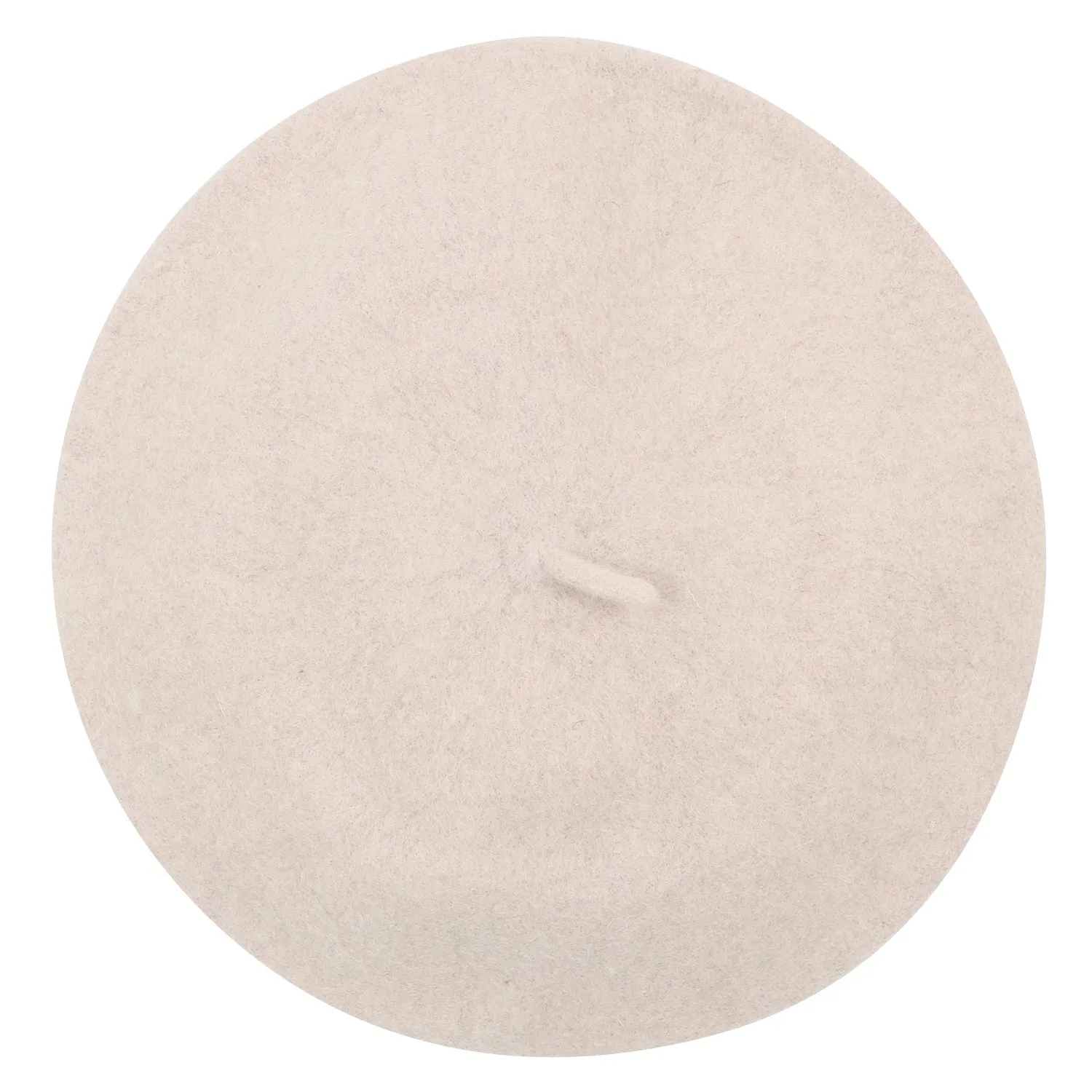 ililily Solid Color Wool Blended French Beret Furry Artist Flat Winter Hat