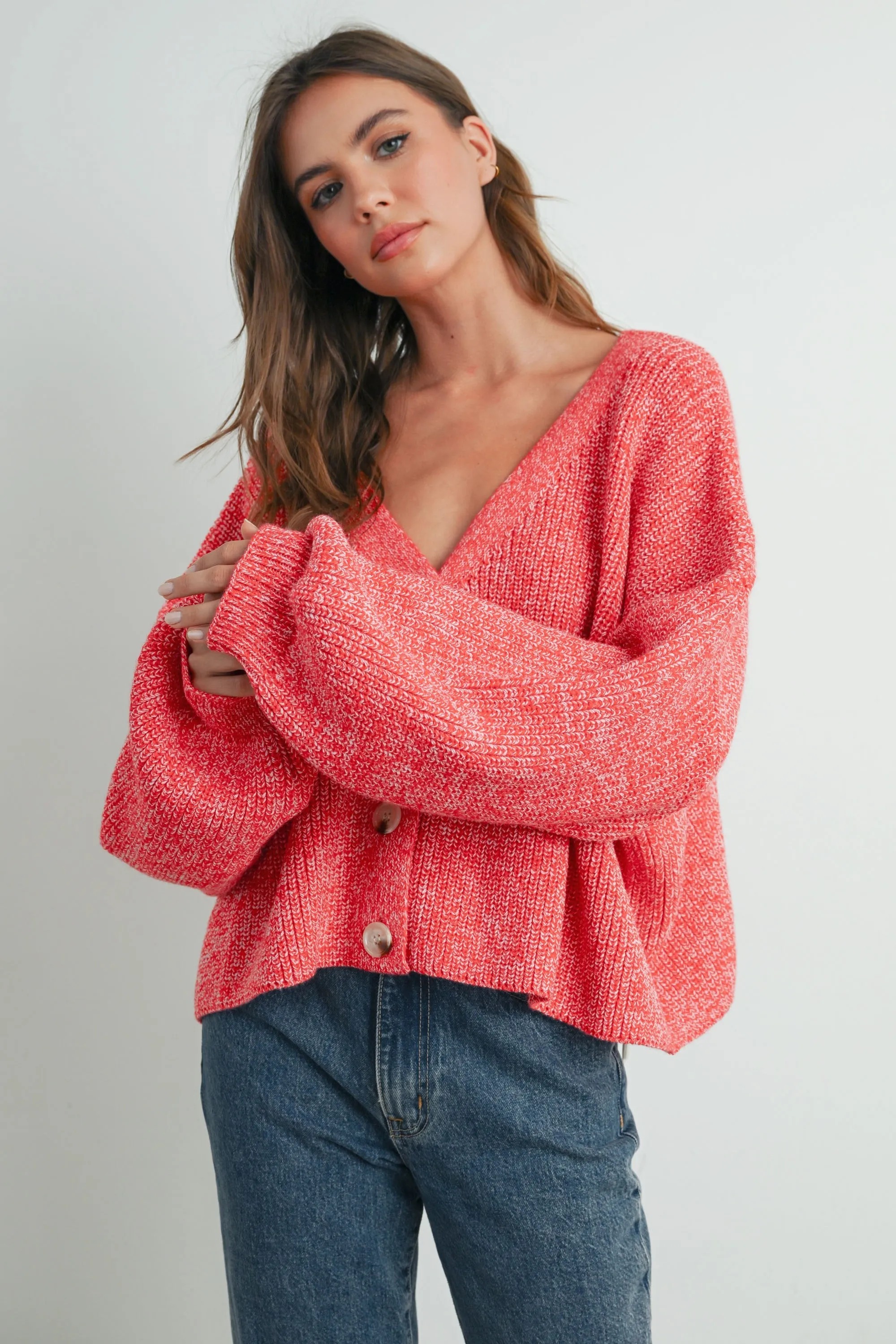 Iyla V-Neck Button Down Long Sleeve Cardigan
