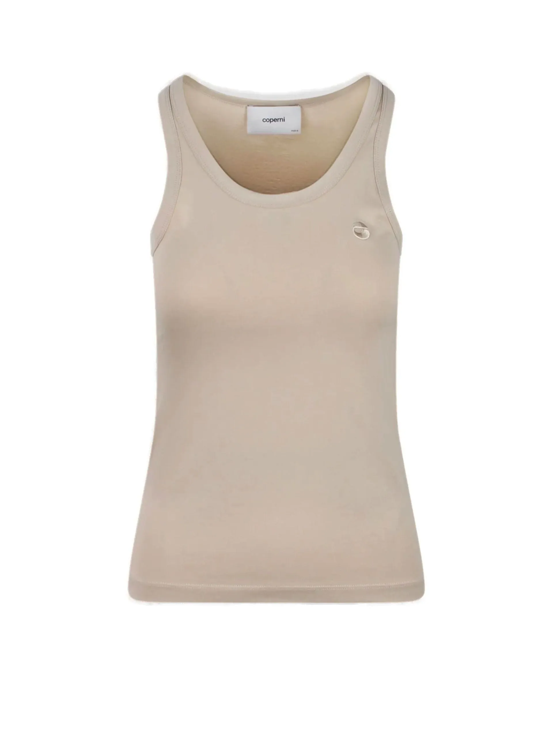 Knitted Lightweight Logo Tank Top / Beige