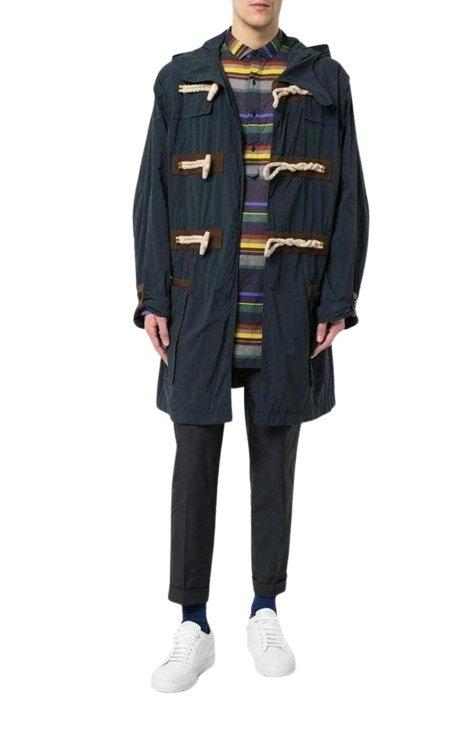 Kolor Blue Oversized Duffle Coat