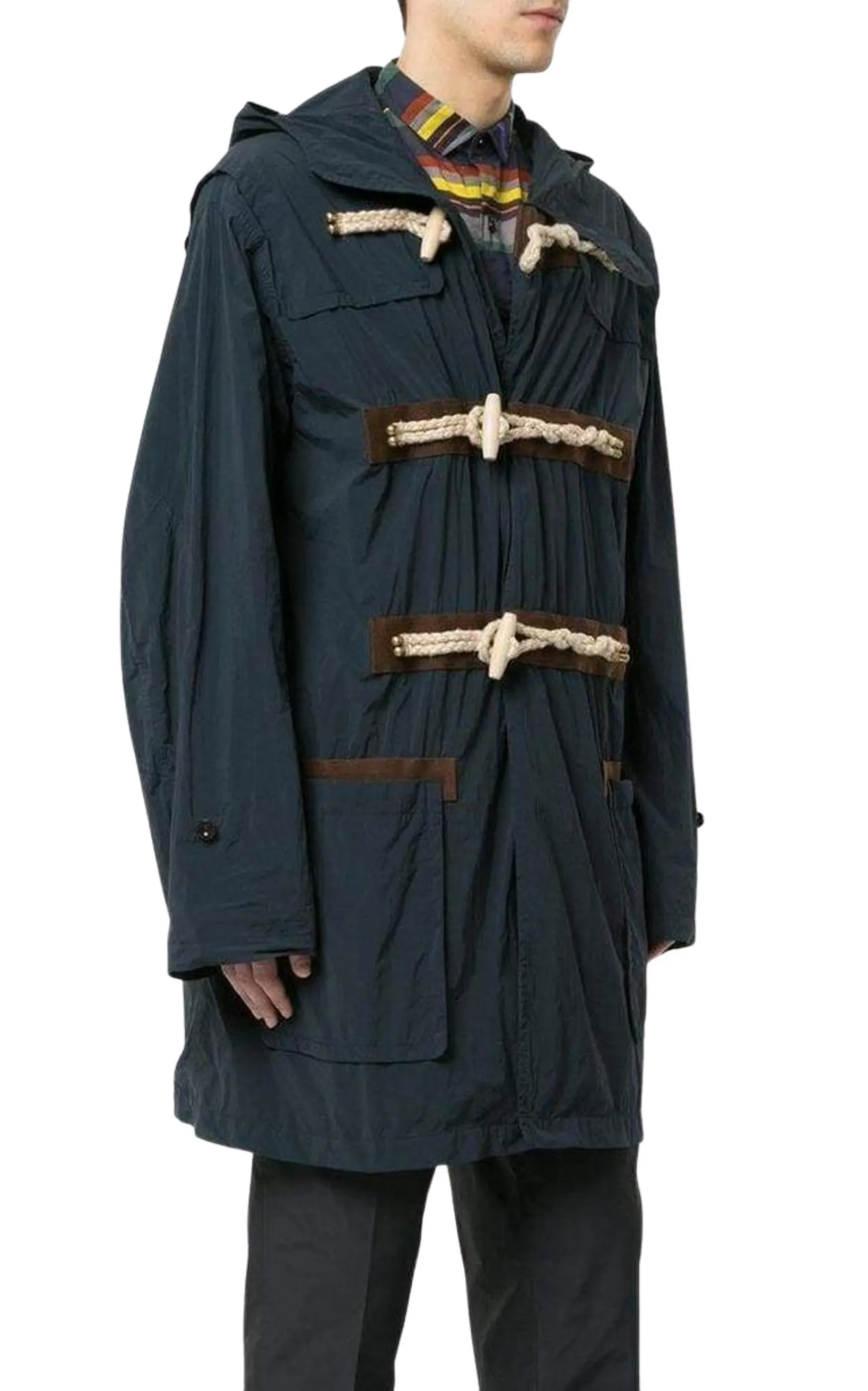 Kolor Blue Oversized Duffle Coat
