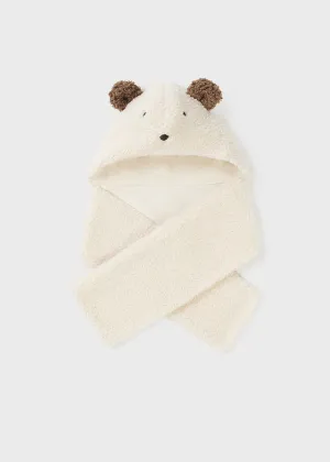 Mayoral Baby Shearling Bear Hat-scarf set