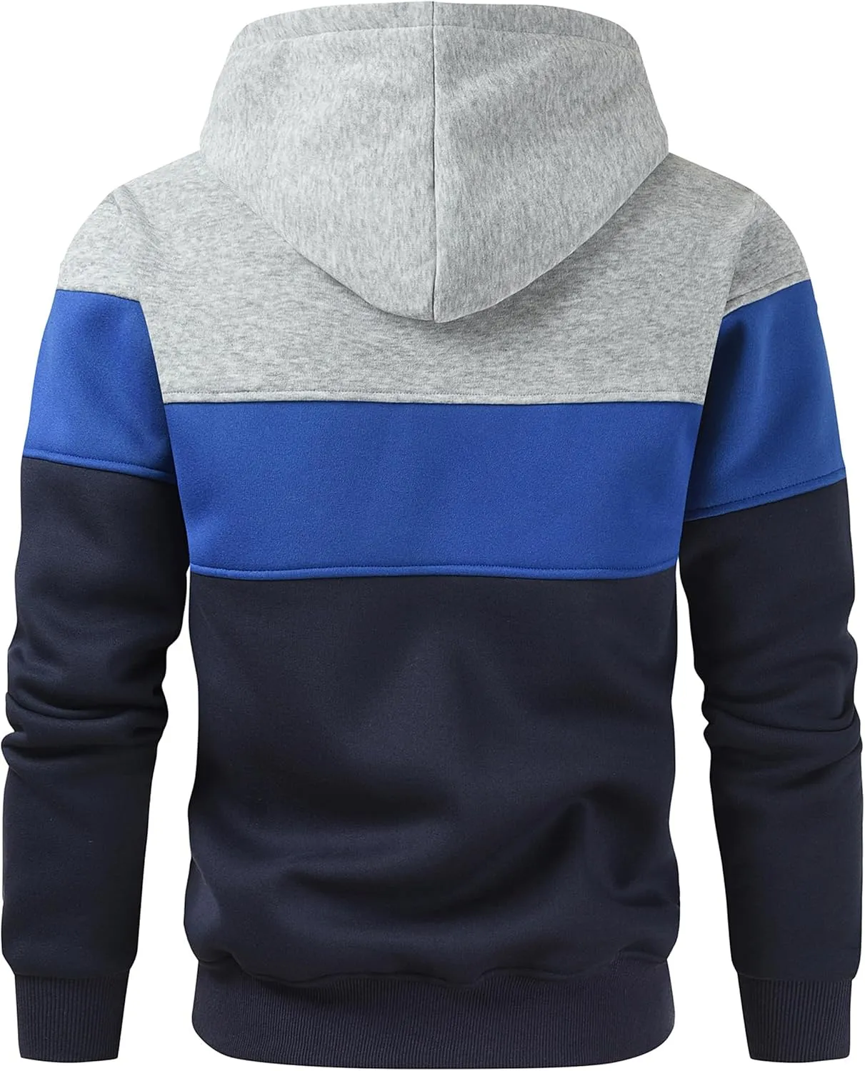 Men's Novelty Color Block Pullover Hoodie Casual Fleece Long Sleeve Hooded Sweatshirt