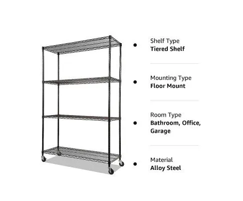 Modular Wire Storage Shelf 1200 x 450 x 1800mm Steel Shelving