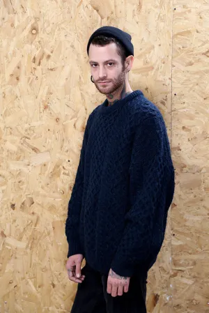 Navy Blue Fishermans Jumper