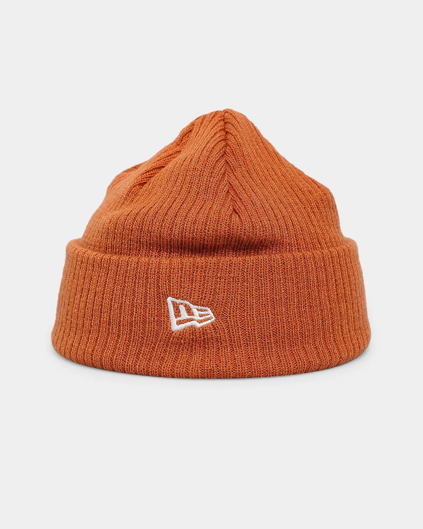 New Era Ribbed Knit Thin Fisherman Beanie Burnt Orange