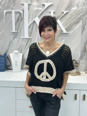 Open Knit Peace Sweater