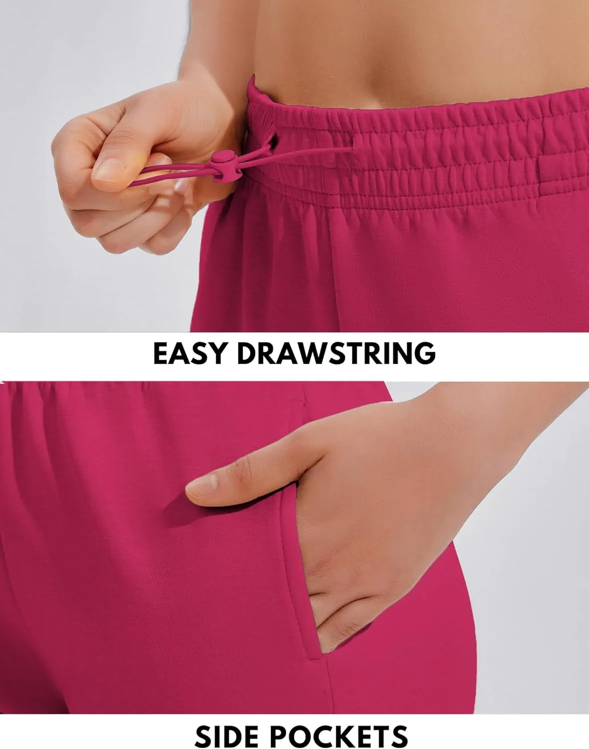 PINSPARK Sweat Shorts Women Lounge Athletic Short High Waisted Summer Sweatshorts Drawstring with Pockets