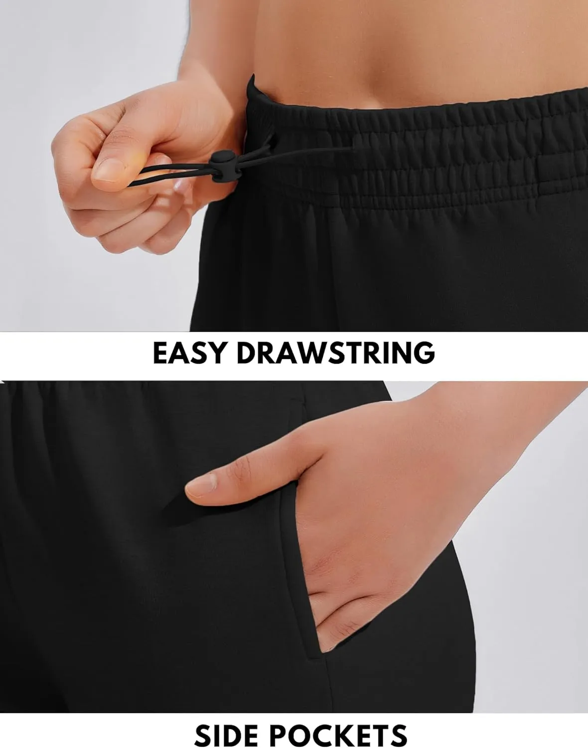 PINSPARK Sweat Shorts Women Lounge Athletic Short High Waisted Summer Sweatshorts Drawstring with Pockets