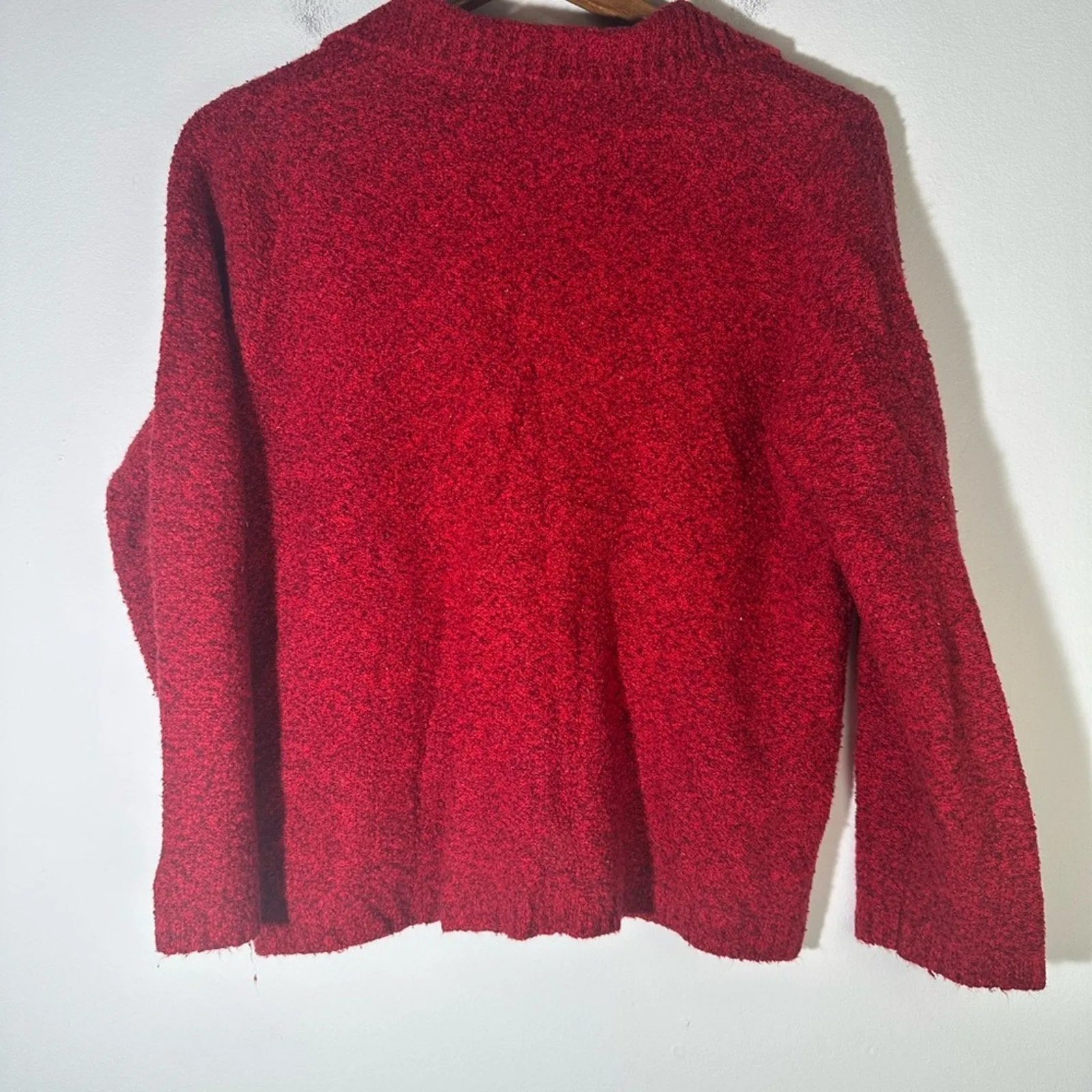 Red Cowl Neck Sweater with Long Sleeves