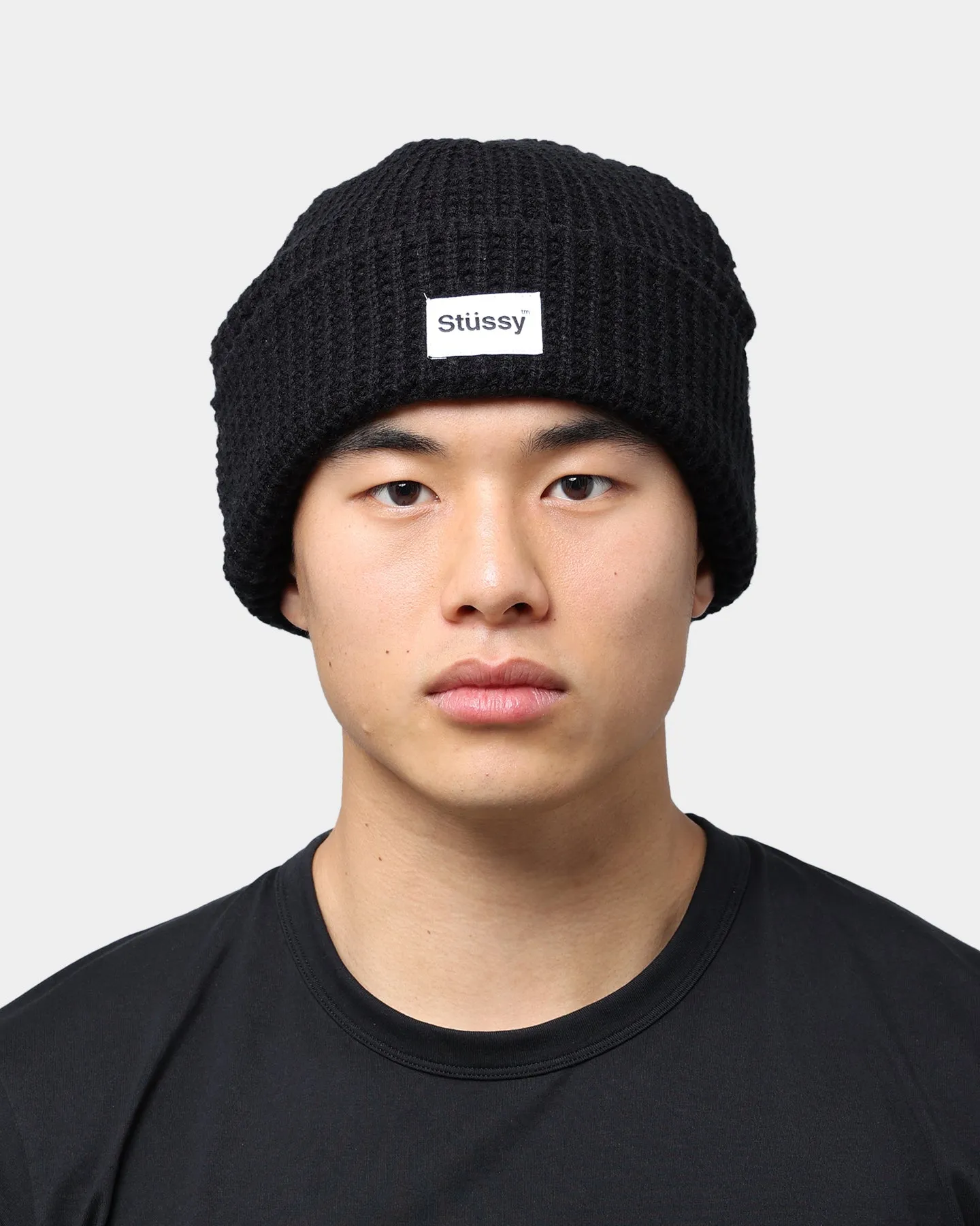 Stussy Trademark Waffle Beanie Black