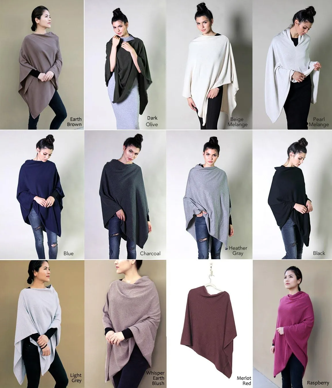 Women's Sweater Knit Poncho Pullover Wrap Organic Cotton - Loving Thread