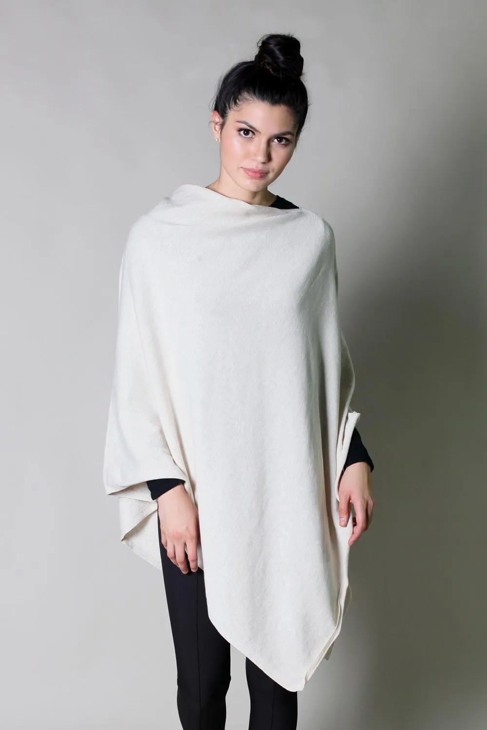 Women's Sweater Knit Poncho Pullover Wrap Organic Cotton - Loving Thread